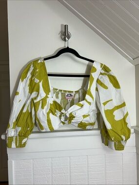 Future Collective Green and White Crop Top size Large